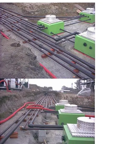 Tubagem PEAD instalada numa obra de posto de combustível